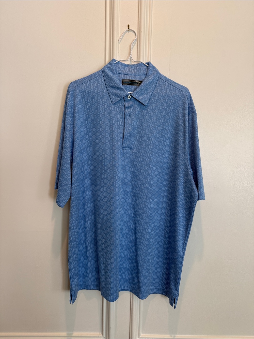 Tommy Bahama Light Blue Textured Short-Sleeve Polo